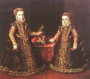 Sofonisba Anguissola Infantas Isabella Clara Eugenia and Catalina Micaela painting